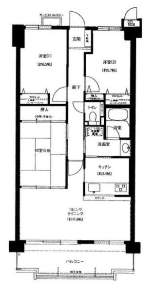 コスモ大和高田の間取り