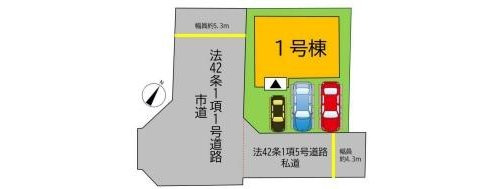 岡山市南区福島４丁目の新築一戸建の区画図