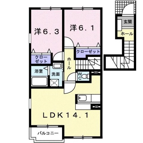ヒルズ長坂上Ⅱの間取り