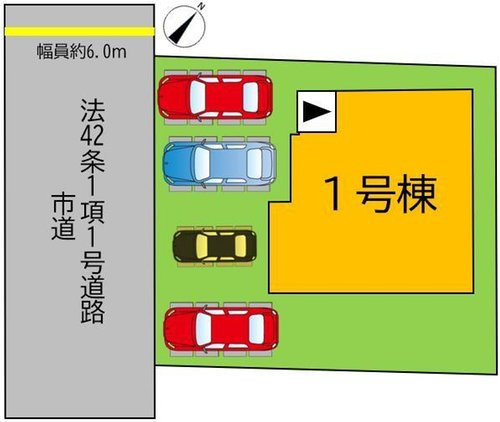 岡山市南区内尾の新築一戸建の区画図