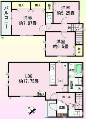 JR魚住駅徒歩9分　LDK17帖超え　魚住町西岡　新築戸建の間取り