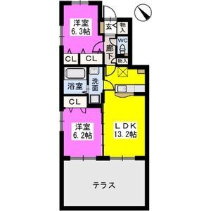 【間取り】 | ステラ若草B棟　