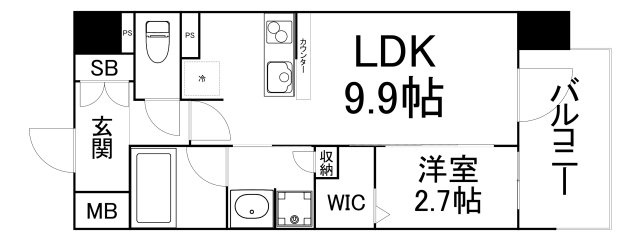 【間取り】 | コンフォリア・リヴ南森町Q