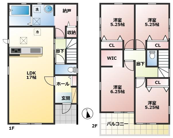加須市諏訪１丁目　中古一戸建ての間取り|全居室や納戸など収納豊富な間取りです♪