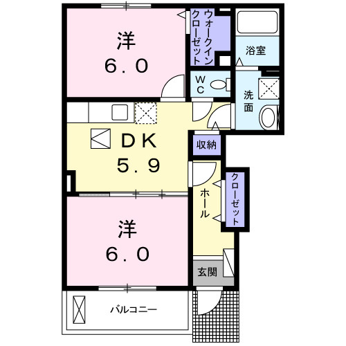 ウッドスプリング千代田Ａの間取り