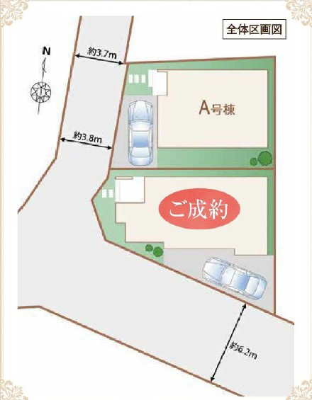 所沢市狭山ヶ丘33期　全2棟　新築戸建　ハートフルタウンの区画図|令和8年6月9日撮影。