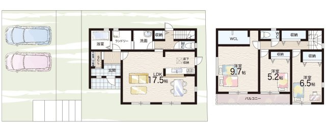 堺市南区若松台　新築一戸建ての間取り|2号地