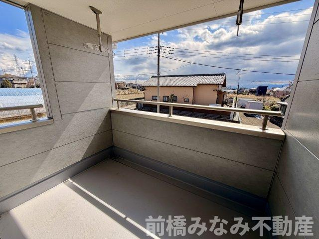 【新築】前橋市富士見町原之郷第９　限定１棟　リーブルガーデン　新築建売のバルコニー|バルコニーからの眺めを楽しみながら食事をしませんか