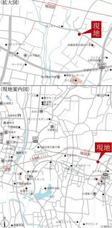 【新築】前橋市樋越町第4　３号棟(全６棟)　リーブルガーデン　新築建売分譲の地図