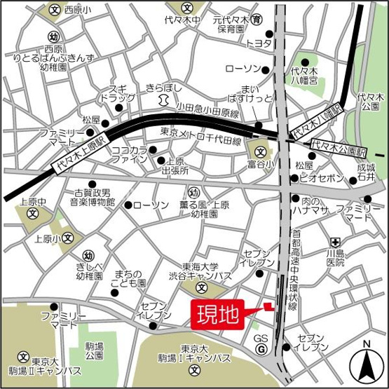 【地図】オーキッドレジデンス渋谷富ヶ谷