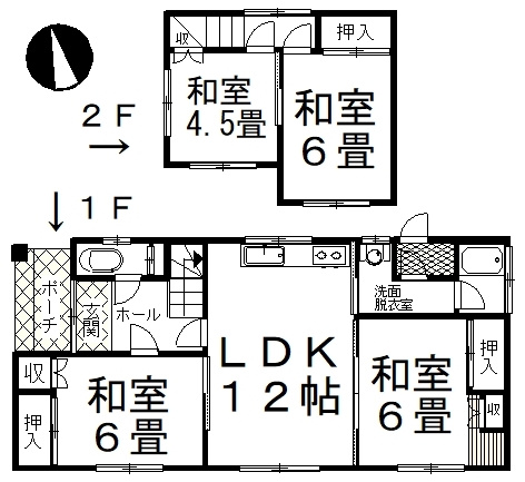 【間取り】 | 益浦2丁目78-67売家