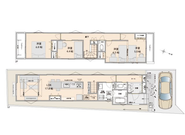 【間取り】 | トラストステージ　志木市中宗岡2丁目14期　全3棟 | 【3号棟間取図】
日々の暮らしを快適にする、機能性と心地よさを兼ね備えた住まい。