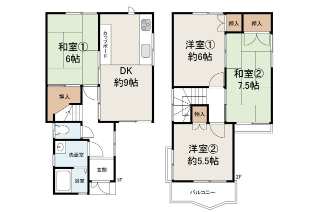 岸和田市池尻町の間取り|現状でのお引渡し。定額リフォームパック（オプション）利用可。詳細はお問合せください。