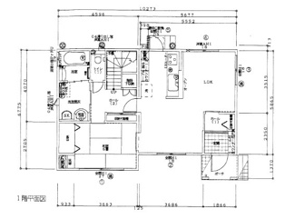 【間取り】 | 鳥取市覚寺中古建て | 一階間取り図