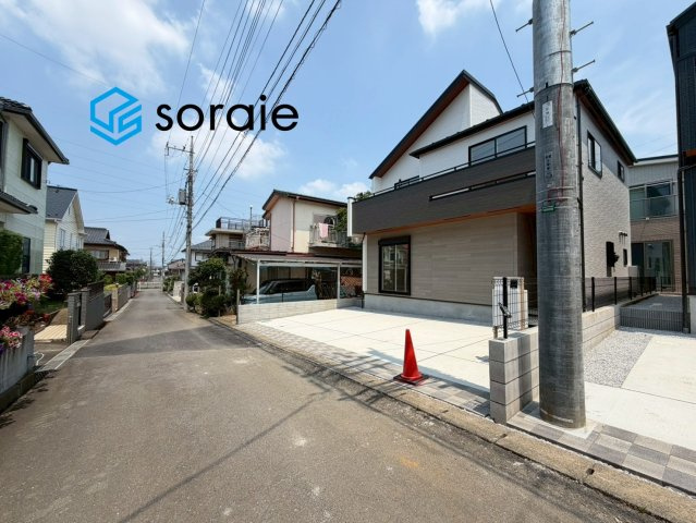 狭山市水野　全3棟　新築戸建の前面道路含む現地写真|7/16　撮影