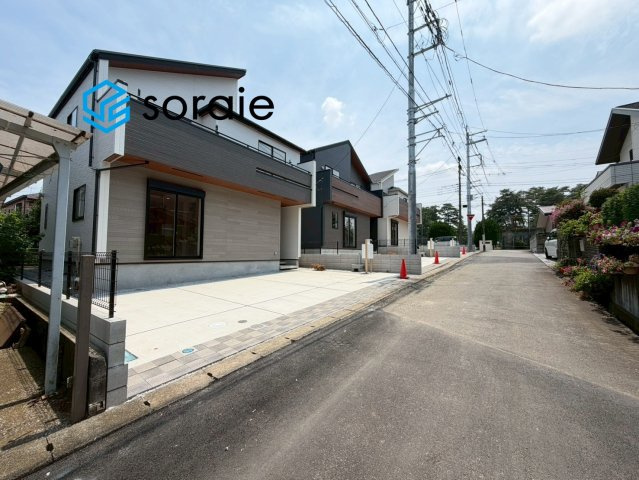 狭山市水野　全3棟　新築戸建の前面道路含む現地写真|7/16　撮影