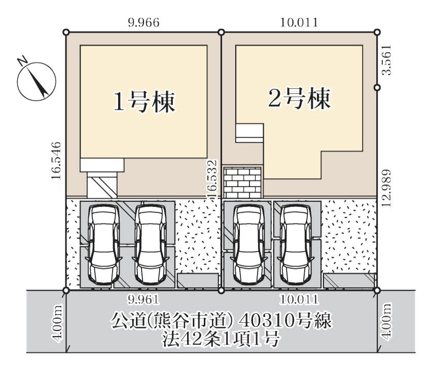 [新築住宅] 熊谷市拾六間 第7 全2棟の区画図