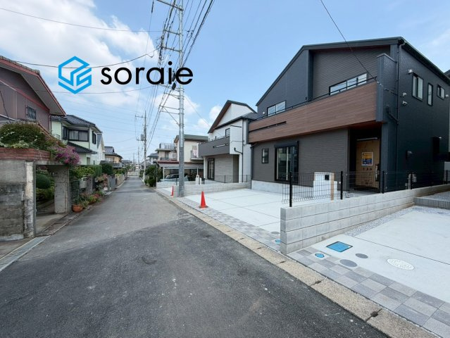 狭山市水野　全3棟　新築戸建の前面道路含む現地写真|7/16　撮影