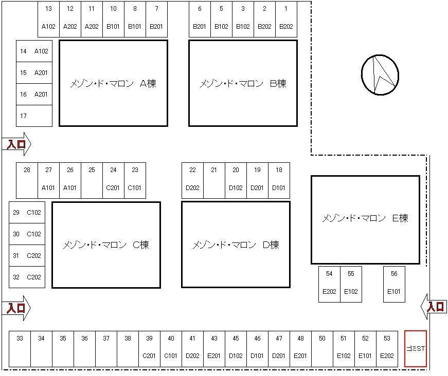 メゾン・ド・マロン C棟のその他共用部分|建物・駐車場地図