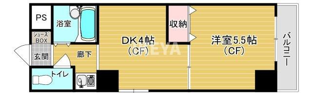 大阪市北区長柄西１丁目の賃貸マンションの間取り