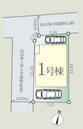 さいたま市北区東大成町　1期　新築一戸建て　FiT-A　01の区画図|1号棟