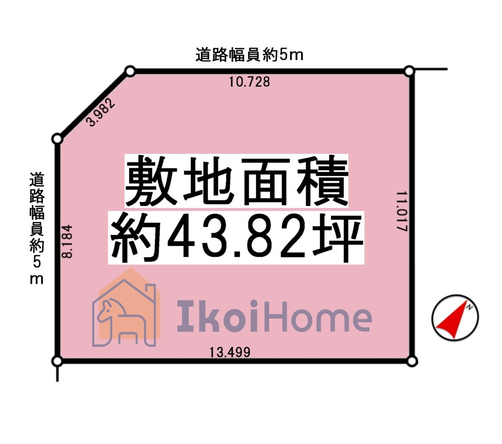 神戸市西区竹の台５丁目　土地の土地図|●年中無休：当日予約可●敷地約43.82坪の整形地！建築条件はございません！