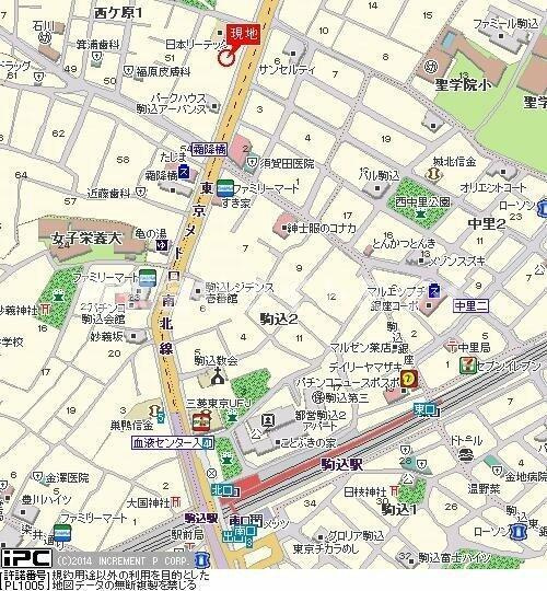 エスティア駒込の地図| 
