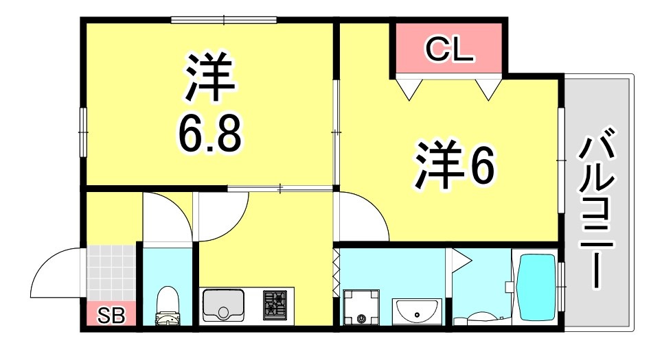 六甲ハイツの間取り