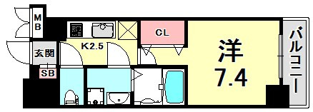 レジュールアッシュ神戸元町の間取り