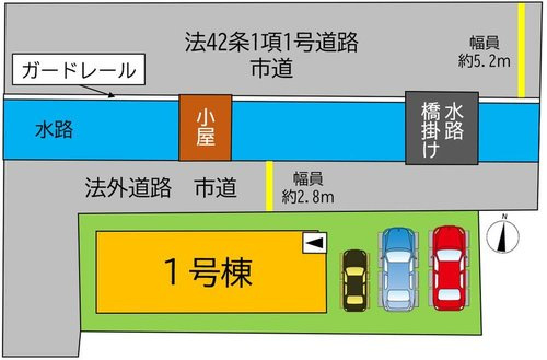 倉敷市平田の新築一戸建の区画図