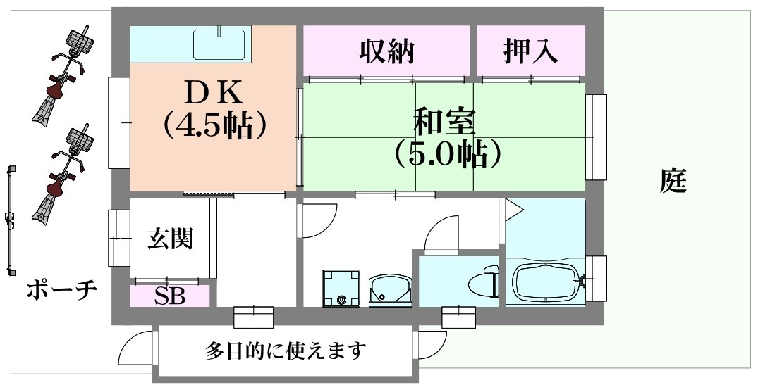 神戸市長田区宮川町６丁目の一戸建ての間取り