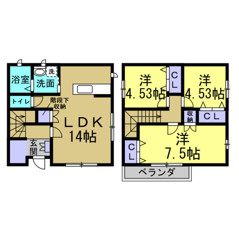 宝生町貸家の間取り