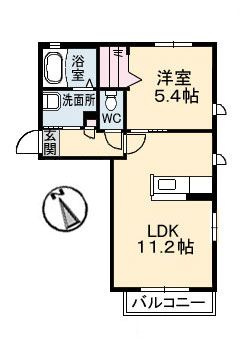 クレール藤 Ｂ棟の間取り
