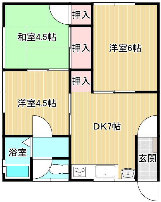 茨木貸アパートの間取り