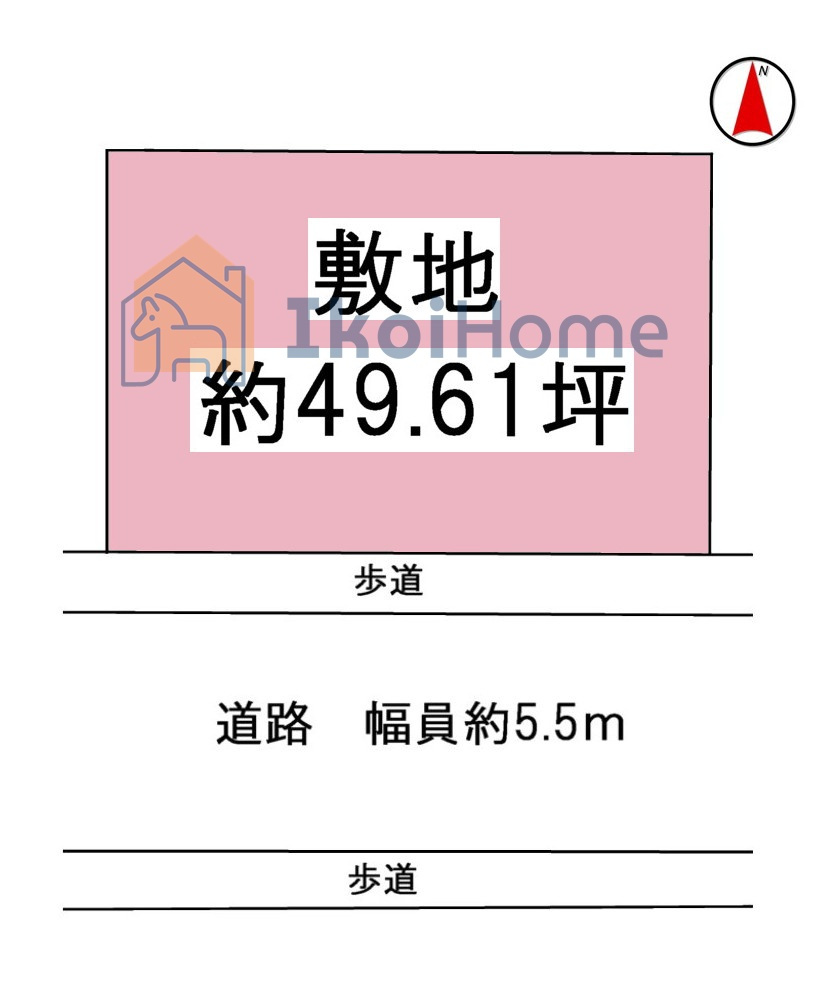 明石市大久保町大窪　土地の土地図|●年中無休：当日予約可●南向きで間口が広く、前面道路は幅員約5.5ｍ！歩道がありますので安心です！