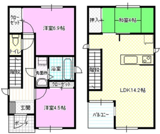 【間取り】 | 諏訪町１－４－１０ＫＯＤＡＴＥＸ