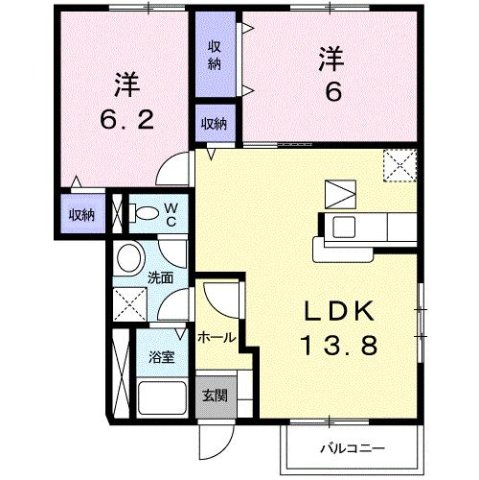 サンブリーゼ東山　Ａの間取り