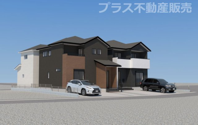 【外観】 | 糟屋郡宇美町井野5期　2号棟（全3棟）【仲介手数料無料・0円】 | イメージパース。