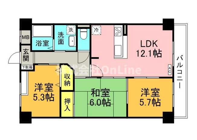 【間取り】 | ヴェルデュール石切