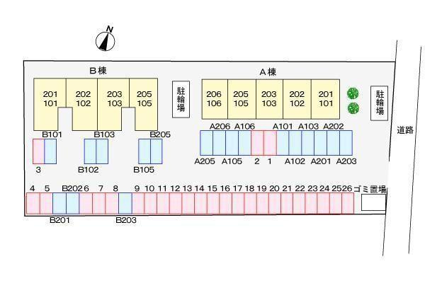 シャルマン北島　Ａの駐車場