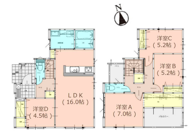 【間取り】 | 大野城市牛頸2丁目2期　1号棟（全1棟）【仲介手数料無料・0円】 | 平日、土日祝日もお好きな日時にご見学可能です。お気軽にお問合せ下さい。