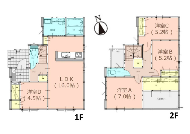 【間取り】 | 大野城市牛頸2丁目2期　1号棟（全1棟）【仲介手数料無料・0円】 | 平日、土日祝日もお好きな日時にご見学可能です。お気軽にお問合せ下さい。