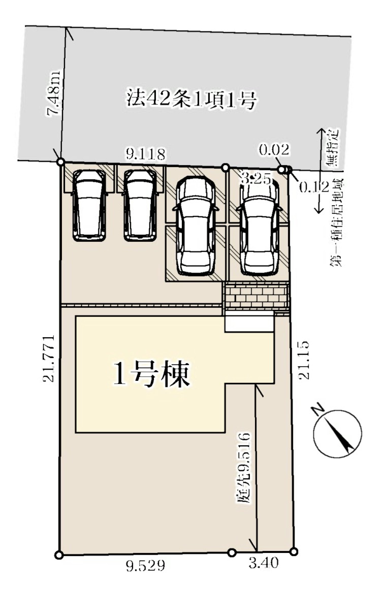 [新築住宅] 深谷市東方町 第5 全1棟の区画図