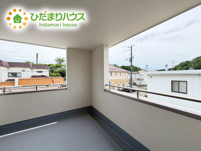 いわき市自由ケ丘4期　新築戸建　1号棟のバルコニー|広々としたバルコニー。お洗濯物もぜーんぶ干せちゃいます！！