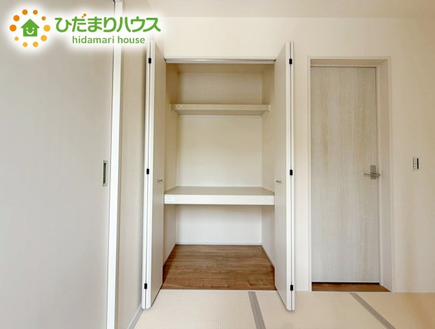 いわき市自由ケ丘4期　新築戸建　2号棟の収納|"和室にも大容量のクローゼット完備！
お布団やお子様のおもちゃなどがスッキリ収納できますね(^^♪"