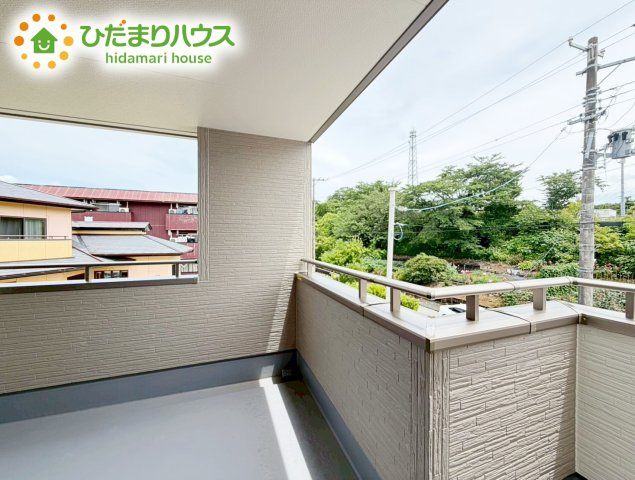 いわき市自由ケ丘4期　新築戸建　2号棟のバルコニー|広々としたバルコニー。お洗濯物もぜーんぶ干せちゃいます！！