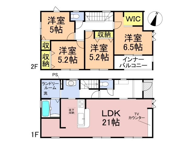 リーブルガーデン　羽島郡岐南町平島第1　全4区画分譲の間取り|■1号棟　■ヤマダ不動産　株式会社リライフ　
■夢のマイホーム購入をフルサポートします！