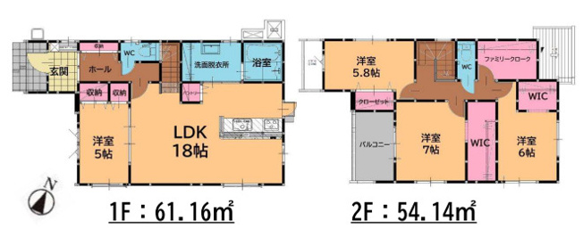 【間取り】 | 大野城市旭ヶ丘2丁目2期　1号棟（全1棟）【仲介手数料無料・0円】 | 平日、土日祝日もお好きな日時にご見学可能です。お気軽にお問合せ下さい。