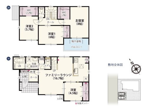 【間取り】 | 南向きの間取りは自然光が入りやすく明るい空間が広がります。リビングに隣接した洋室は、引き戸を解放しておけば、一体感のある空間になり、より広さを感じられます
