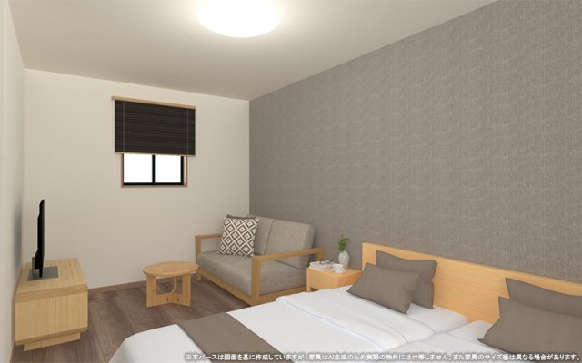 【完成予想図】 | 【主寝室　イメージパース】
※画像は設計図面を基に作成したイメージです。